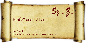 Szécsi Zia névjegykártya